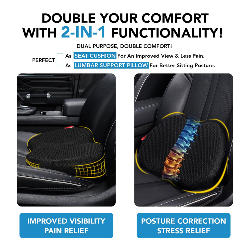 Kingphenix driver-seat cushion with lumbar support for posture