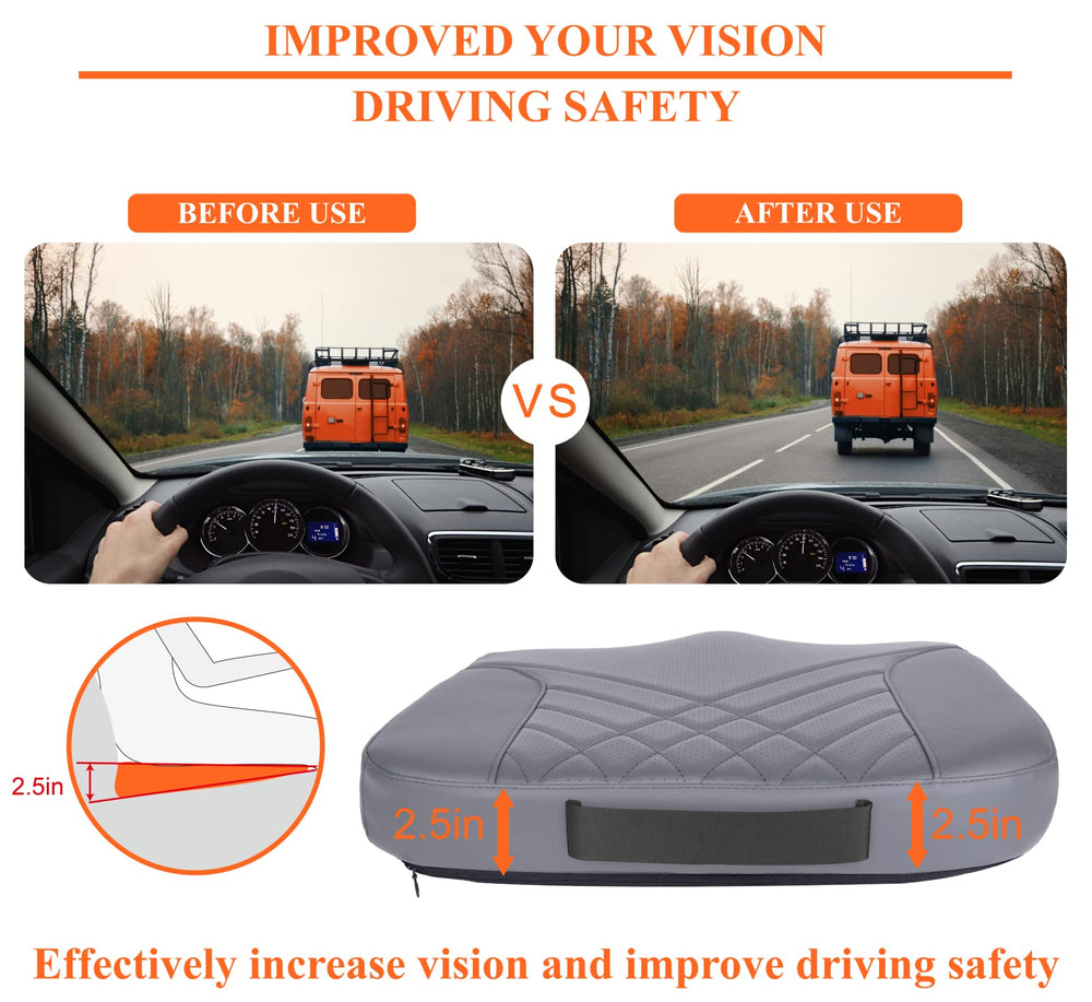 Kingphenix 2-5-inch rise offers higher seating for clearer road view.