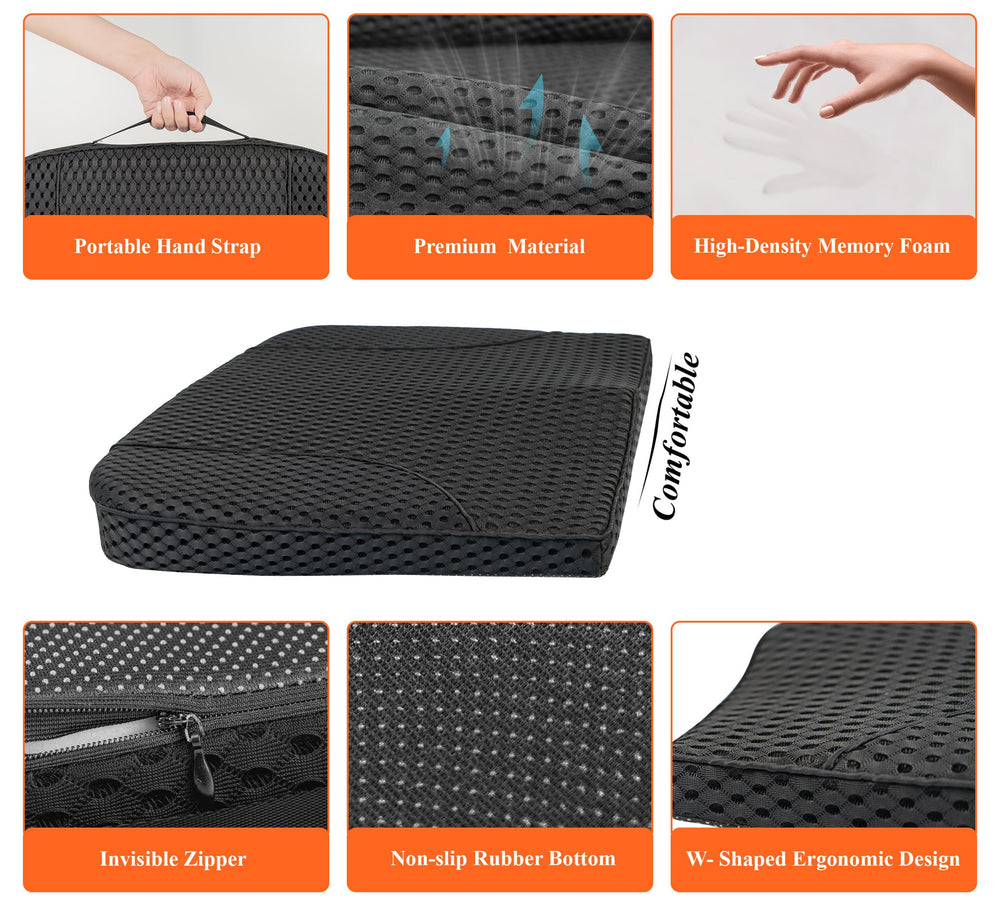 Kingphenix memory foam closeup reveals contour for back and hip support