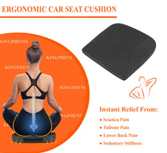 Kingphenix cushion side view shows memory foam support during long trips