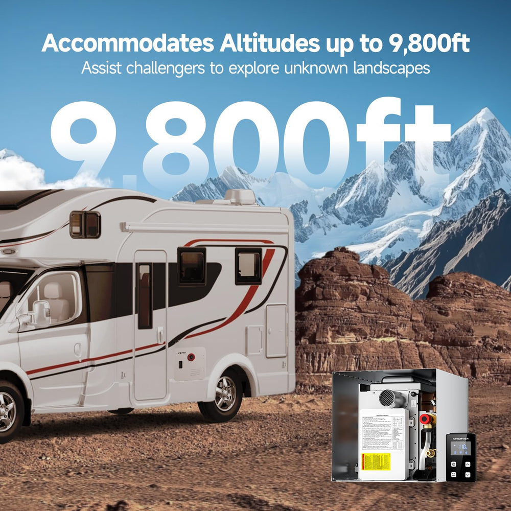 KINGRVER wired remote controller inside the RV for easy, on-demand temperature tweaks.