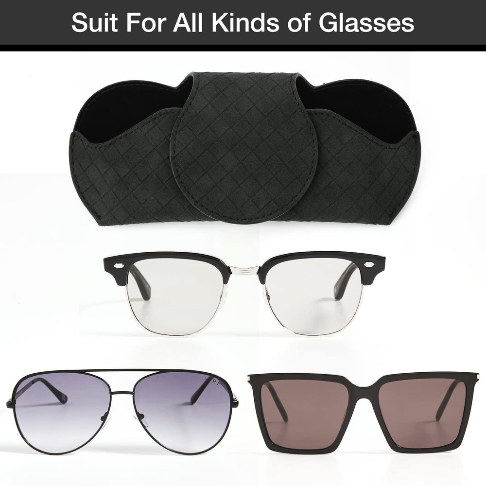 KINIVA vegan leather with diamond texture protects sunglasses from scratches.
