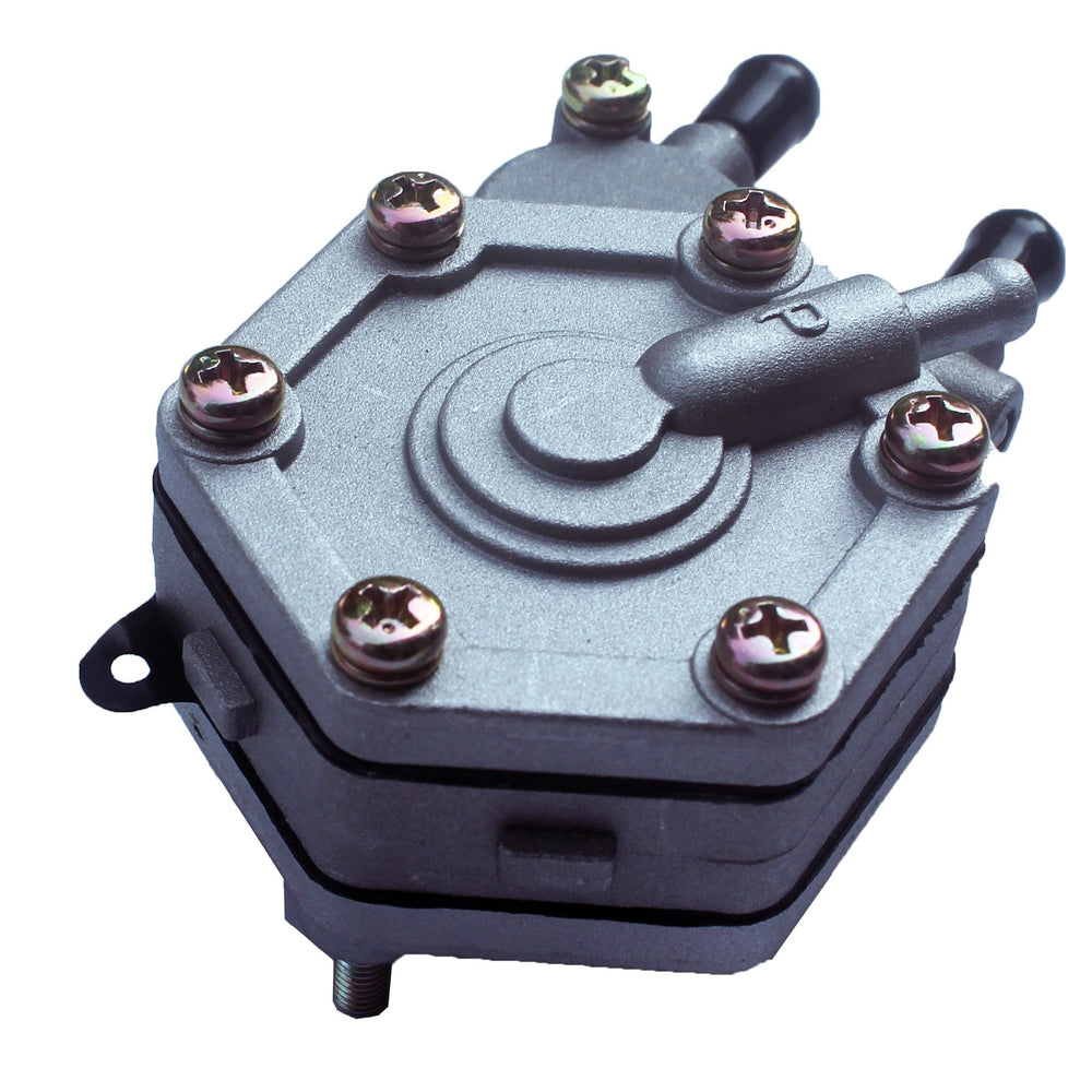 KIPA fuel pump for Predator Xpedition 325-425, angled shot emphasizes rugged construction.