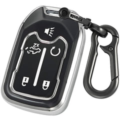 Kirsnda Chevrolet key fob cover in silver with 5-button design protects your fob