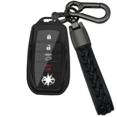 Kirsnda Toyota key fob cover with chain in black for everyday protection