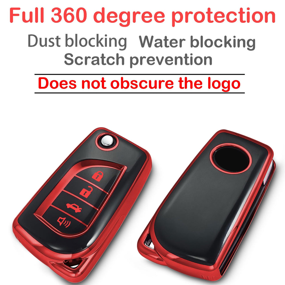 Kirsnda keychain included with red fob cover for easy carrying.