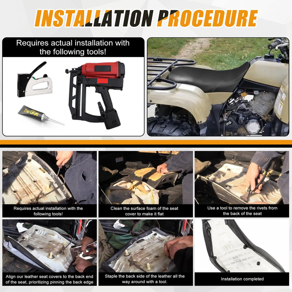 Kistrba seat cover installation demonstration for quick swap on Yamaha Big Bear