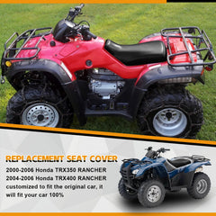 Kistrba seat cover TRX350 side profile highlighting weatherproof leather.