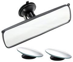Kitbest rearview mirror 9.8-inch wide view for clearer parking and lane awareness.