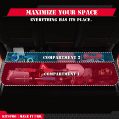 Fast, tool-free installation of KitsPro storage box under the rear seat