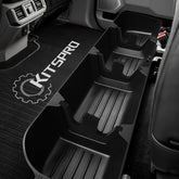 KitsPro rear under-seat storage box installed under the Ford seat for organized tools