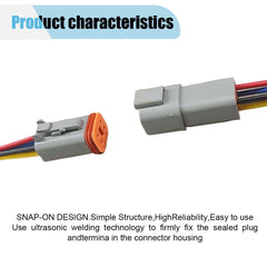 KITUREK 4-pin DT connector with 17AWG cable demonstrates easy plug-and-play installation.