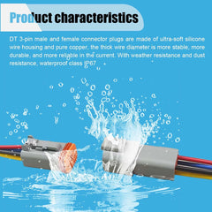 KITUREK 4-pin DT connector male and female pair ensures secure weatherproof connections.