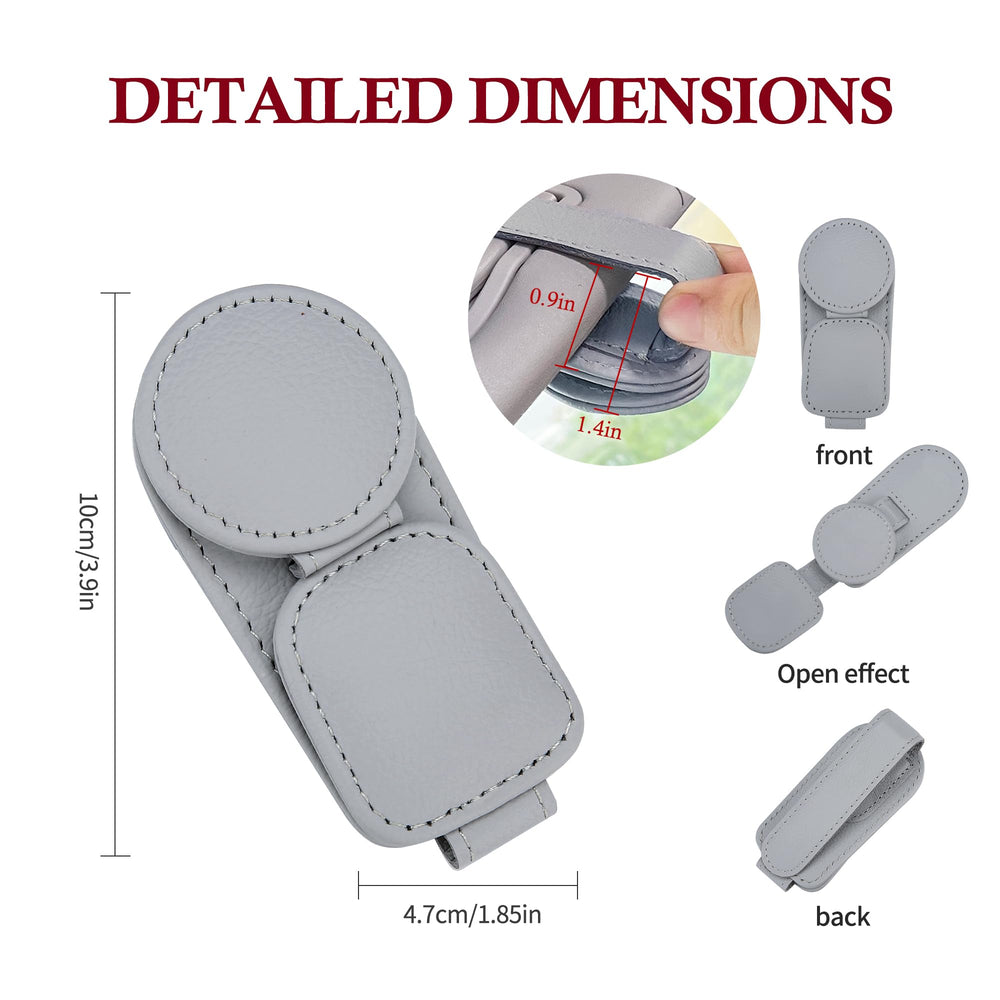 Magnetic closure allows one-handed access to sunglasses during errands.