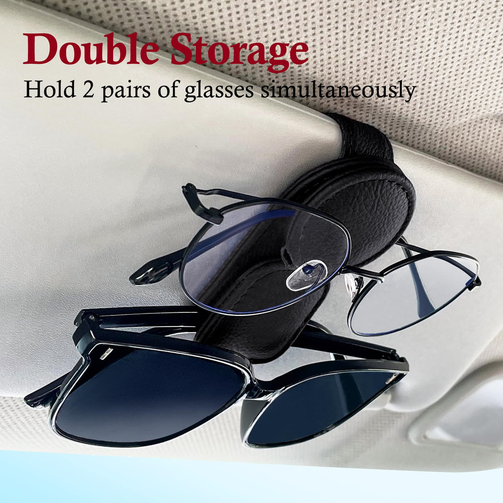 KIWEN dual-glasses storage holds two eyewear types while driving