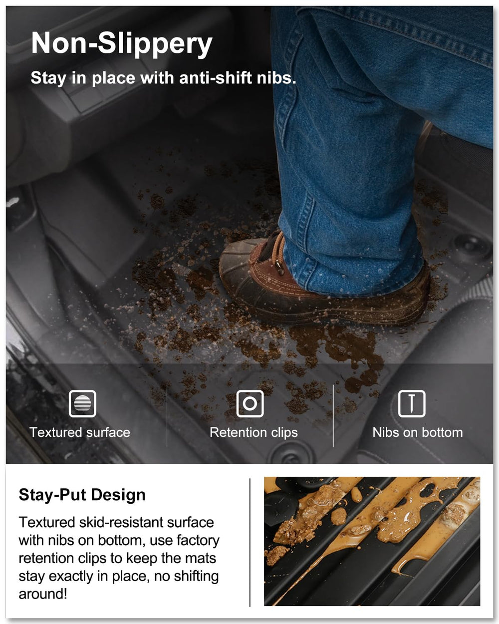 Kiwi Master mats easy cleaning with hose and quick dry after trips