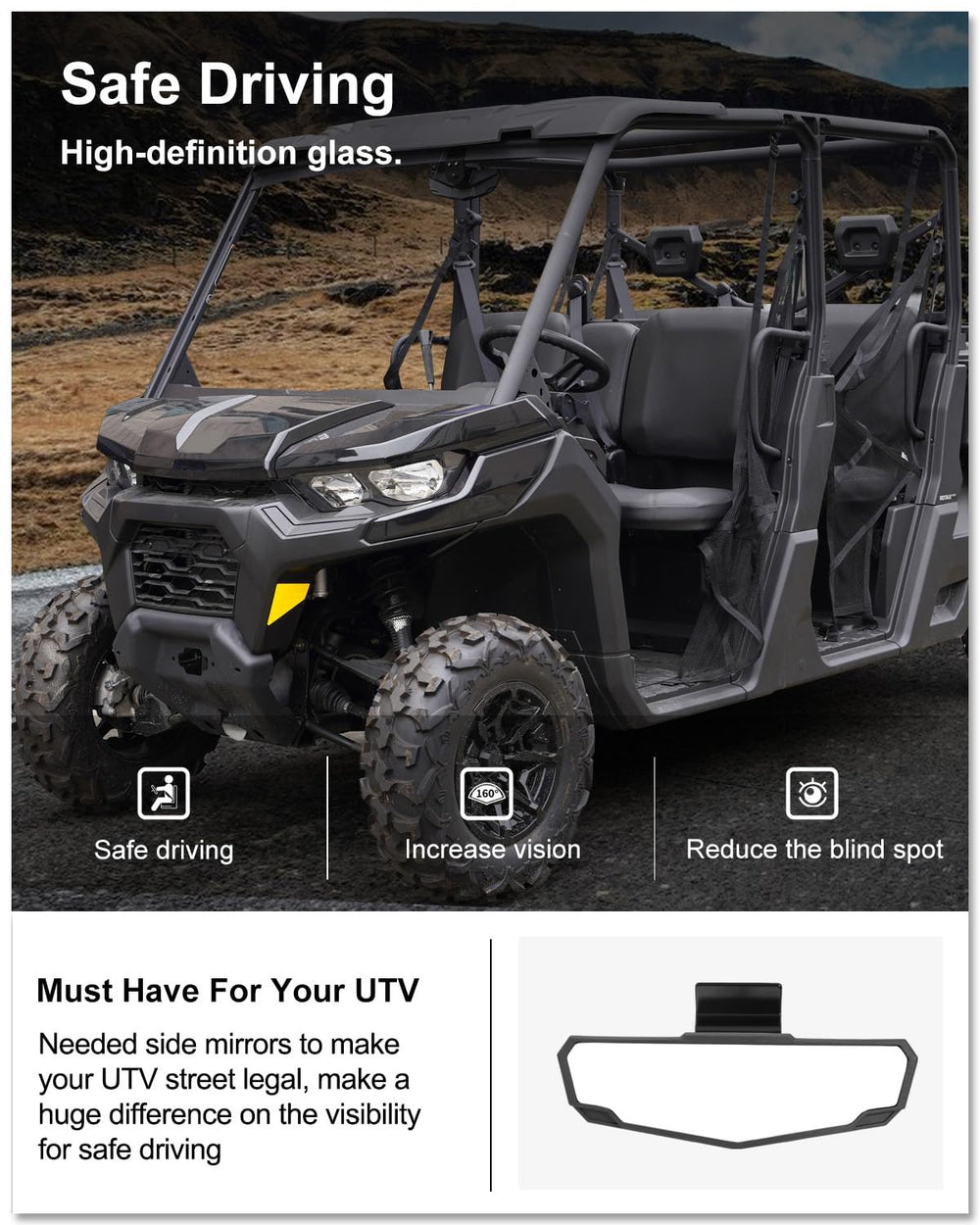 Kiwi Master high-definition glass improves visibility on challenging terrain.