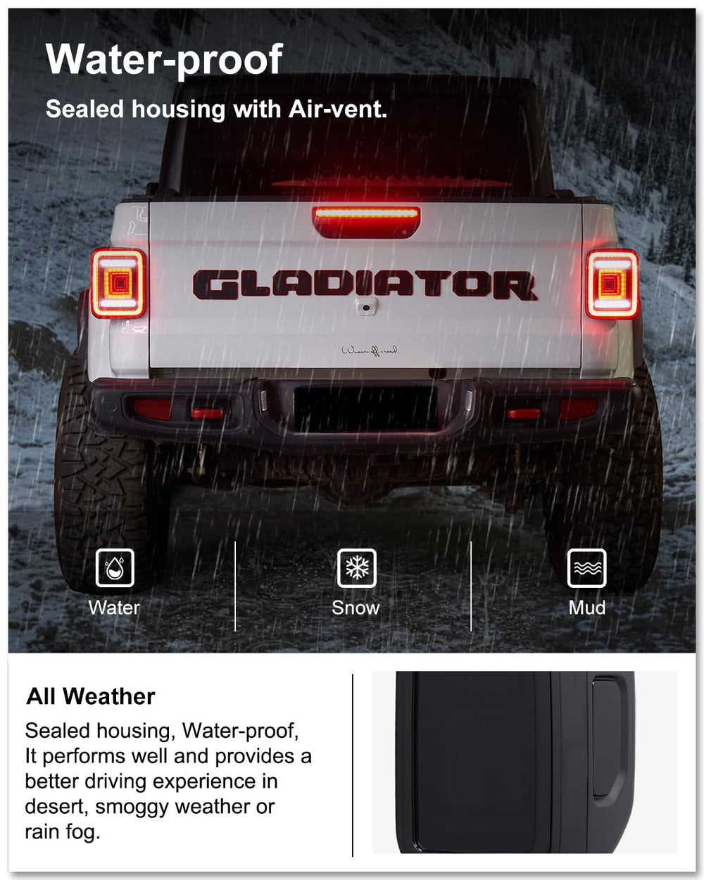 Kiwi Master pair set of LED tail lights for complete Gladiator JT upgrade