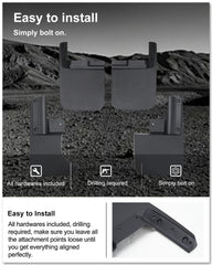 Kiwi Master durable protection mud flaps on Gladiator for rugged conditions.