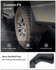 Kiwi Master mud flaps rear left on Ford F-150 shield tires from mud spray