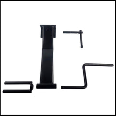 Compact storage of the winder illustrates easy organization with other equipment.
