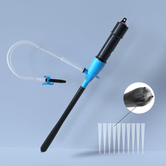 KJE portable battery powered transfer pump in use for quick fuel transfer