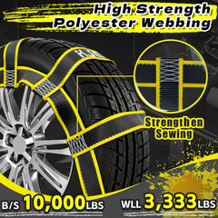 KJE Tow Dolly Straps fit 14-19 inch tires for universal compatibility.