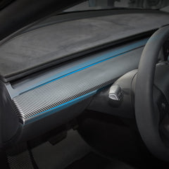 Close-up of carbon fiber texture on KKTR-CAR trim for Model 3/Y.