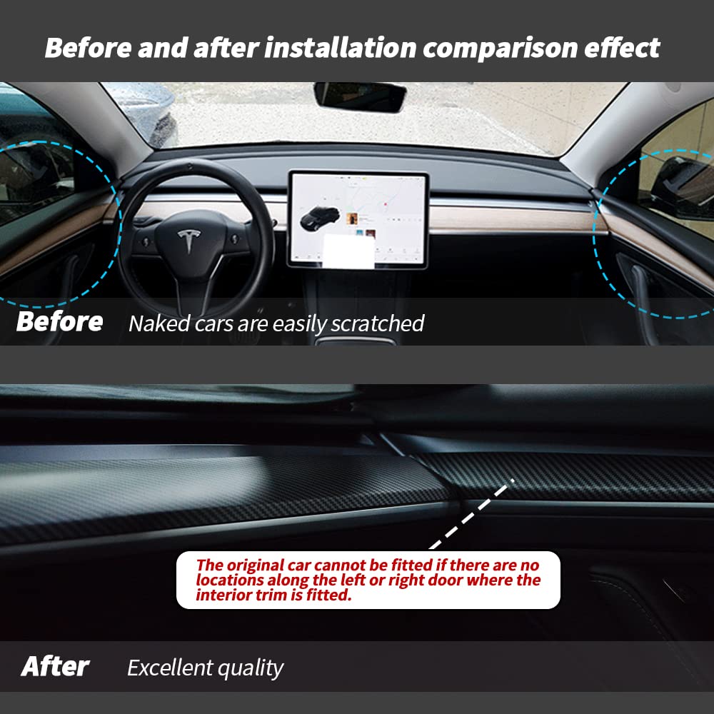 Tesla Model 3 interior upgrade with KKTR-CAR matte finish panels.