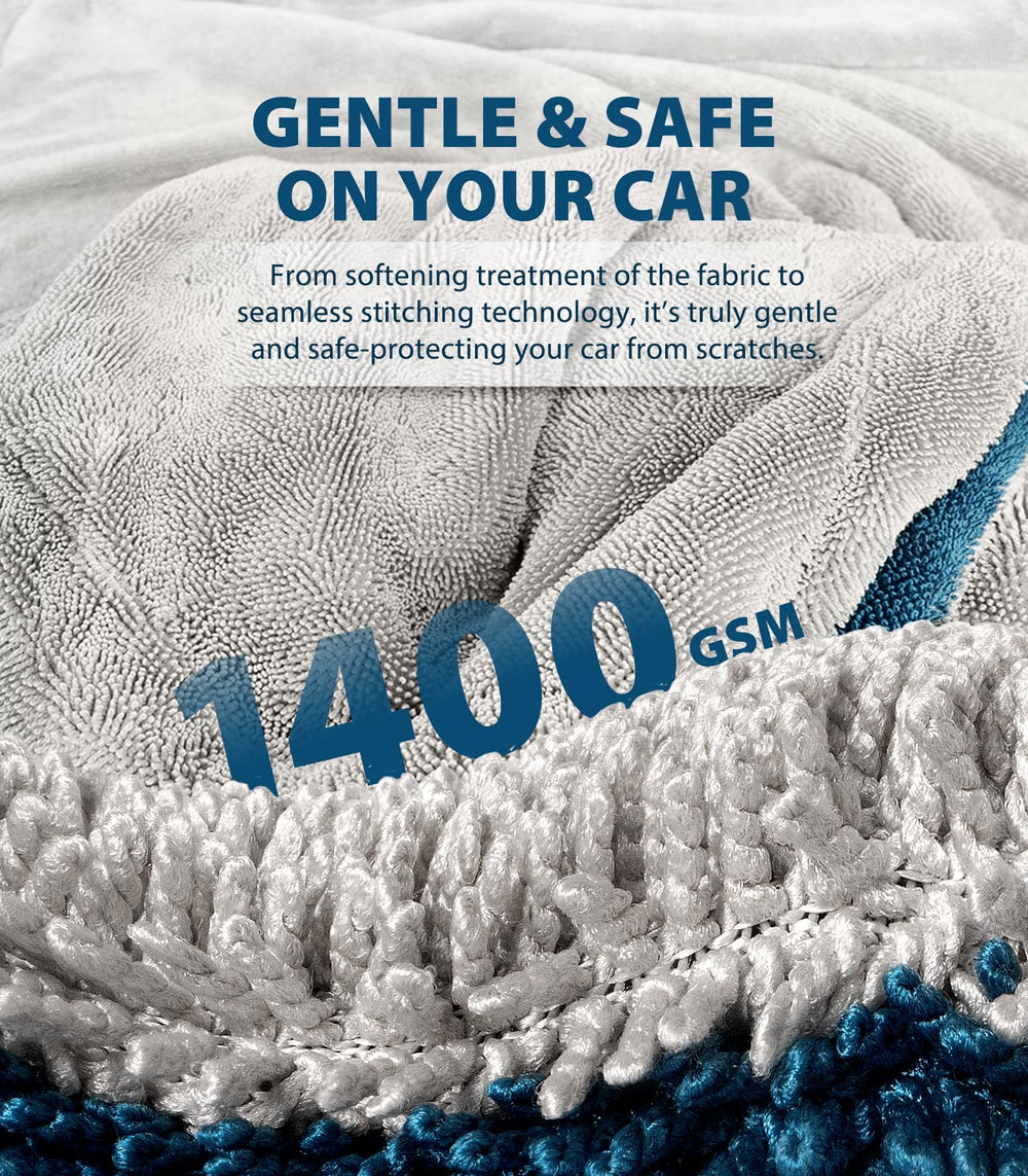 KKV scratch-free towel emphasizes soft edge for scratchless paint and glass cleaning.