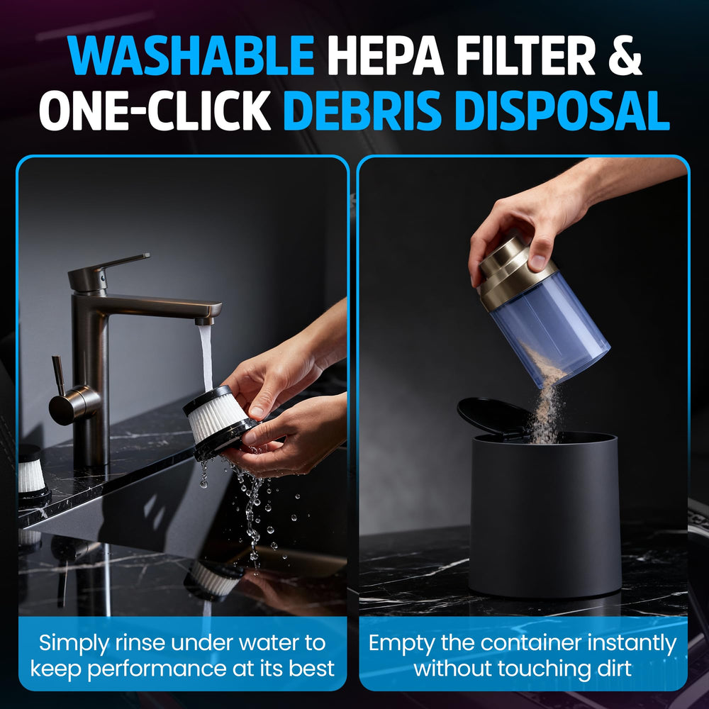 Klaasen vacuum with washable HEPA filter for easy upkeep