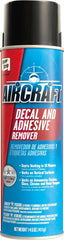 KLEAN-STRIP Aircraft Decal Remover removing adhesive on glass surface