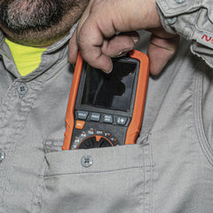 Klein Tools MM450 compact form fits in a tool pouch for on-the-go work.