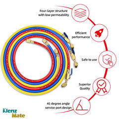 KlenzMate 29985 Plus II yellow 60-inch refrigerant hose for tight spaces