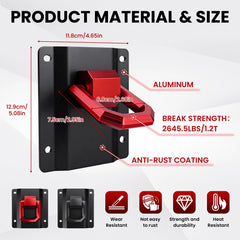 Aluminum base anchors offer long-lasting performance in outdoor use.