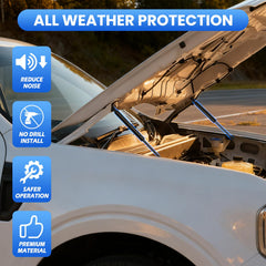 Klutchtech Maverick hood struts hood-open angle for engine access