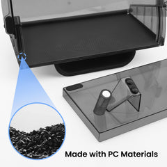Model 3 Highland Juniper hidden storage for small items rear of screen