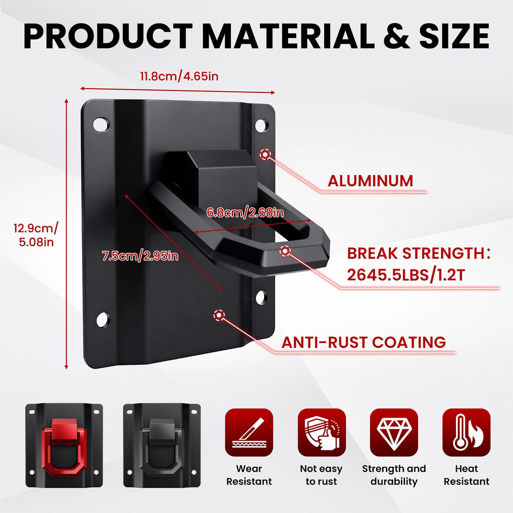 Klutchtech pull ring design supports 180° angle for secure mounting.