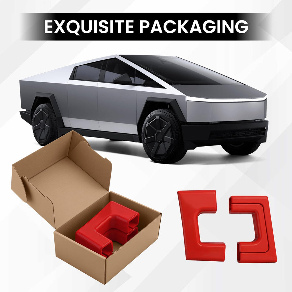 Packaging of Klutchtech tow hook cover with installation guide for Cybertruck.