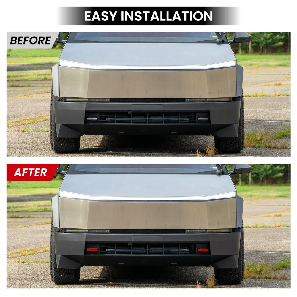 Weather-resistant finish maintains Cybertruck appearance through rain and sun.