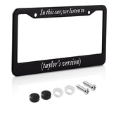 KMCEUFB license plate frame car decor in black metal for durable style.