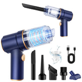 KMM handheld car vacuum with rechargeable battery for quick on-the-go cleaning.