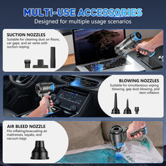 KMM handheld vacuum cleaner built-in LED light helps reveal hidden dust.
