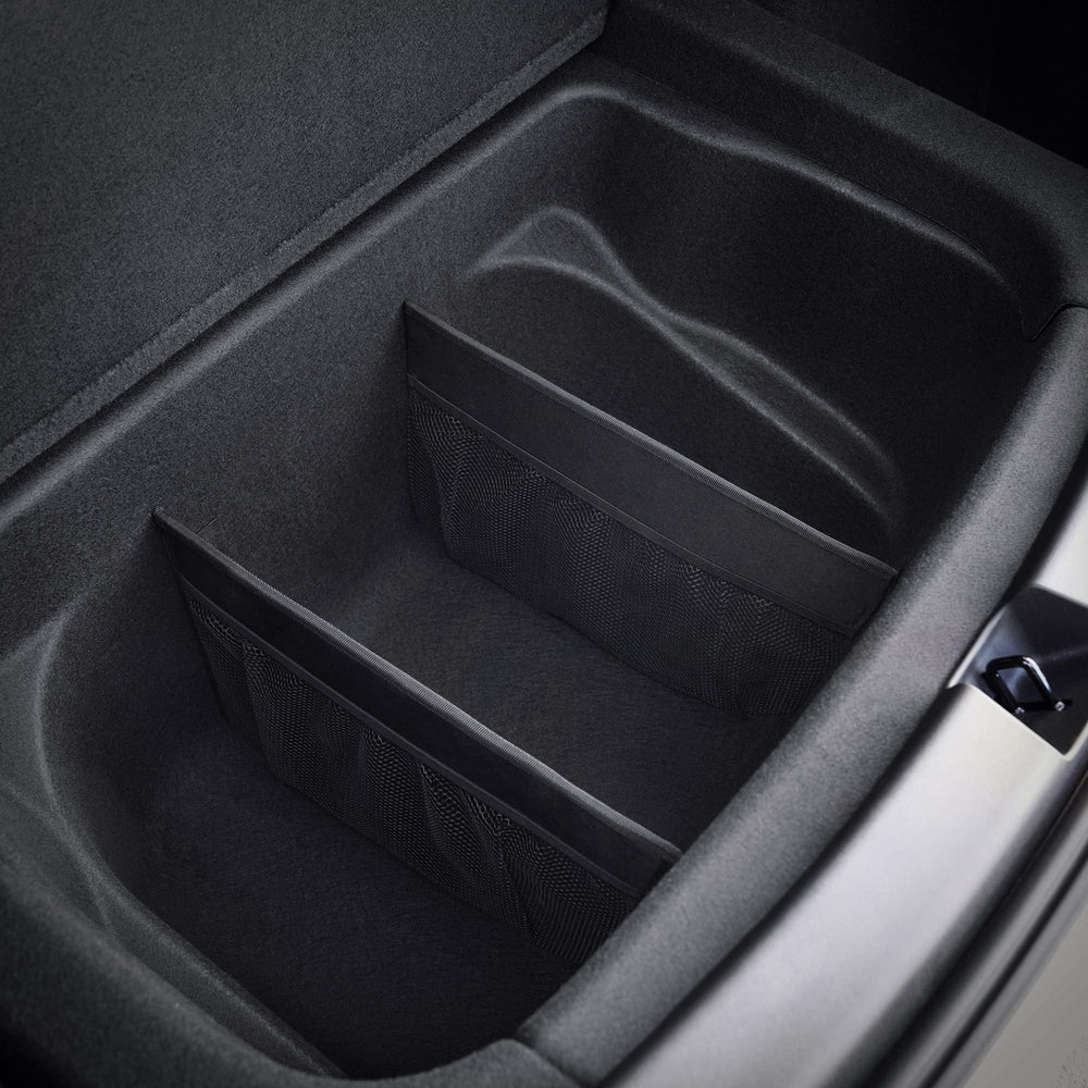 KMMOTORS Sub Trunk Divider in Model Y showcasing organized sub trunk compartments
