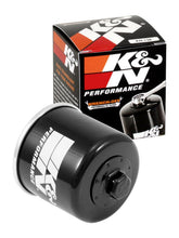 K&N KN-138 oil filter side view showing durable construction for Suzuki bikes.