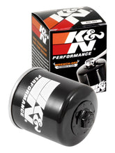 K&N KN-303 oil filter side view highlights compact design for high-flow applications.