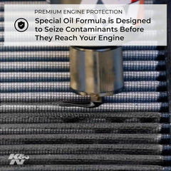K&N cleaning steps—spray, rinse, dry, and oil for reconditioning.