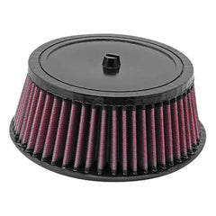 K&N engine air filter with high-flow design for motorcycles improves performance potential.