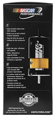 K&N PF-2400 packaging box highlights GM compatibility.