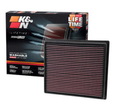 K&N high-flow filter front view showing compact, upgrade-ready design for better intake.
